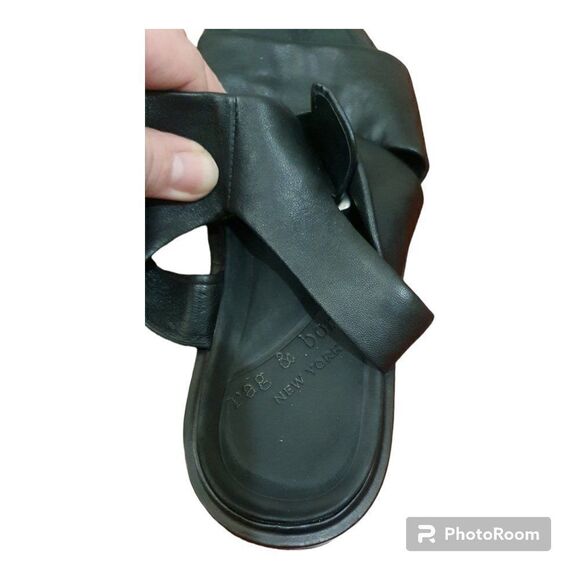 RAG & BONE SLAYTON SANDAL BLACK STRAPPY ITALIAN LEATHER Saze EU37 Women’s 7 $350 - Picture 9 of 11